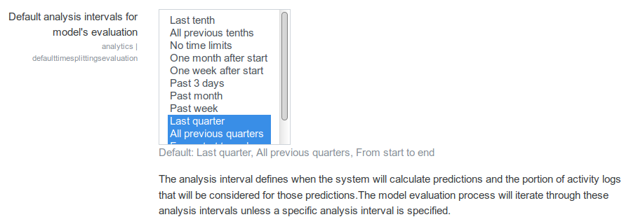 Analysis intervals