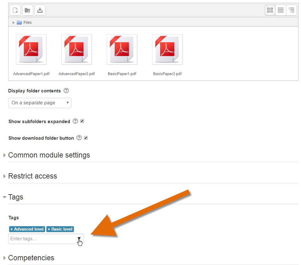 Tagging a folder resource