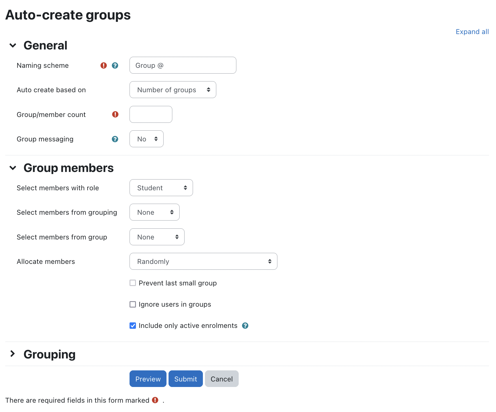 Auto-create groups