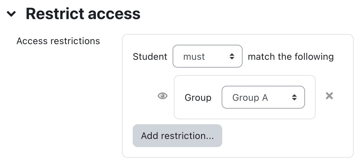 Restricting an activity to a particular
group