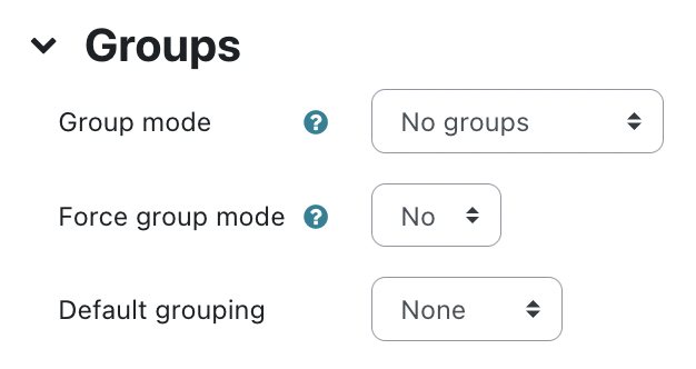 Groups settings in course
settings