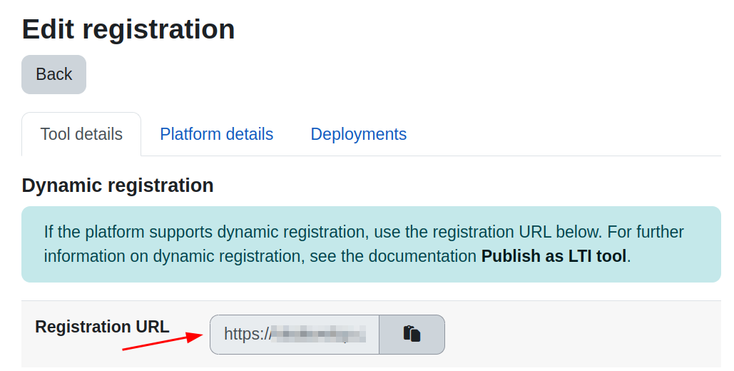 LTI Registration URL