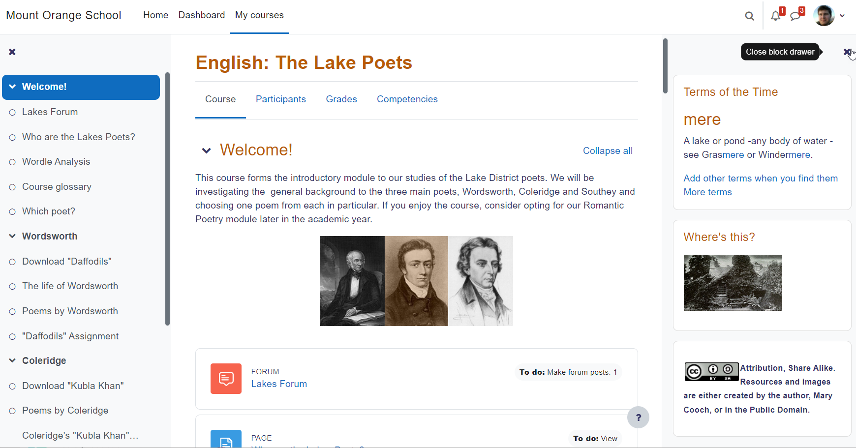 Example of a Moodle course using the Boost theme