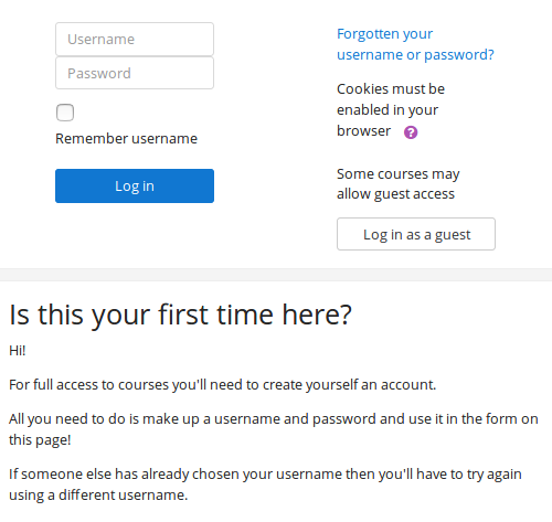 Login page when using no authentication Login page when using no authentication