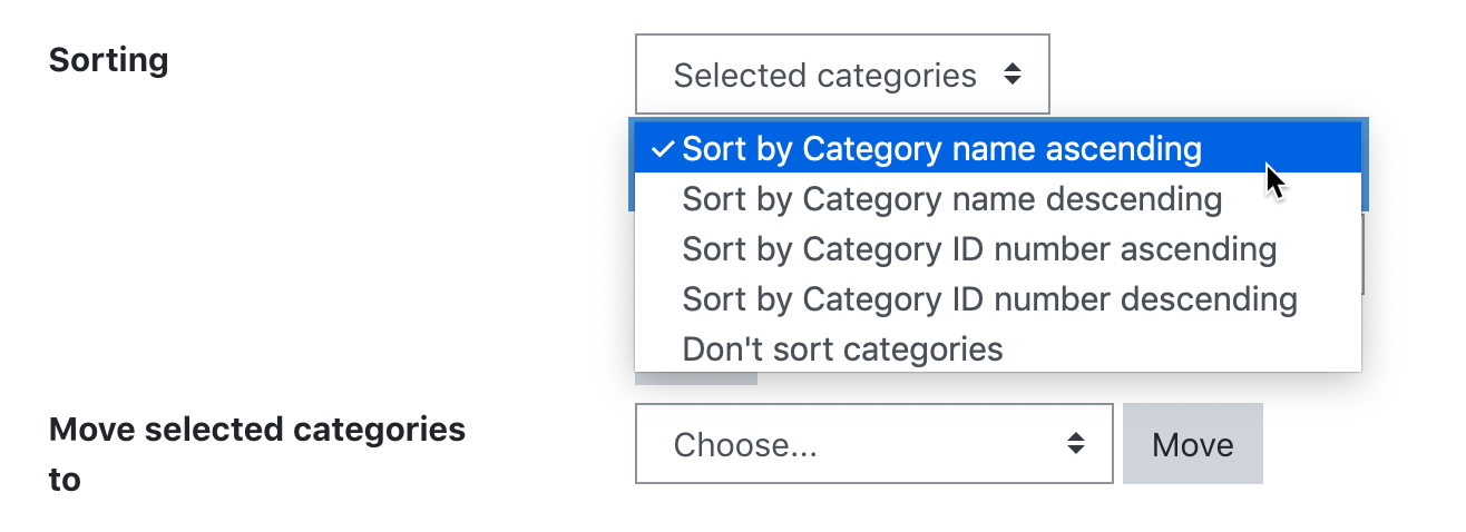 Sorting categories